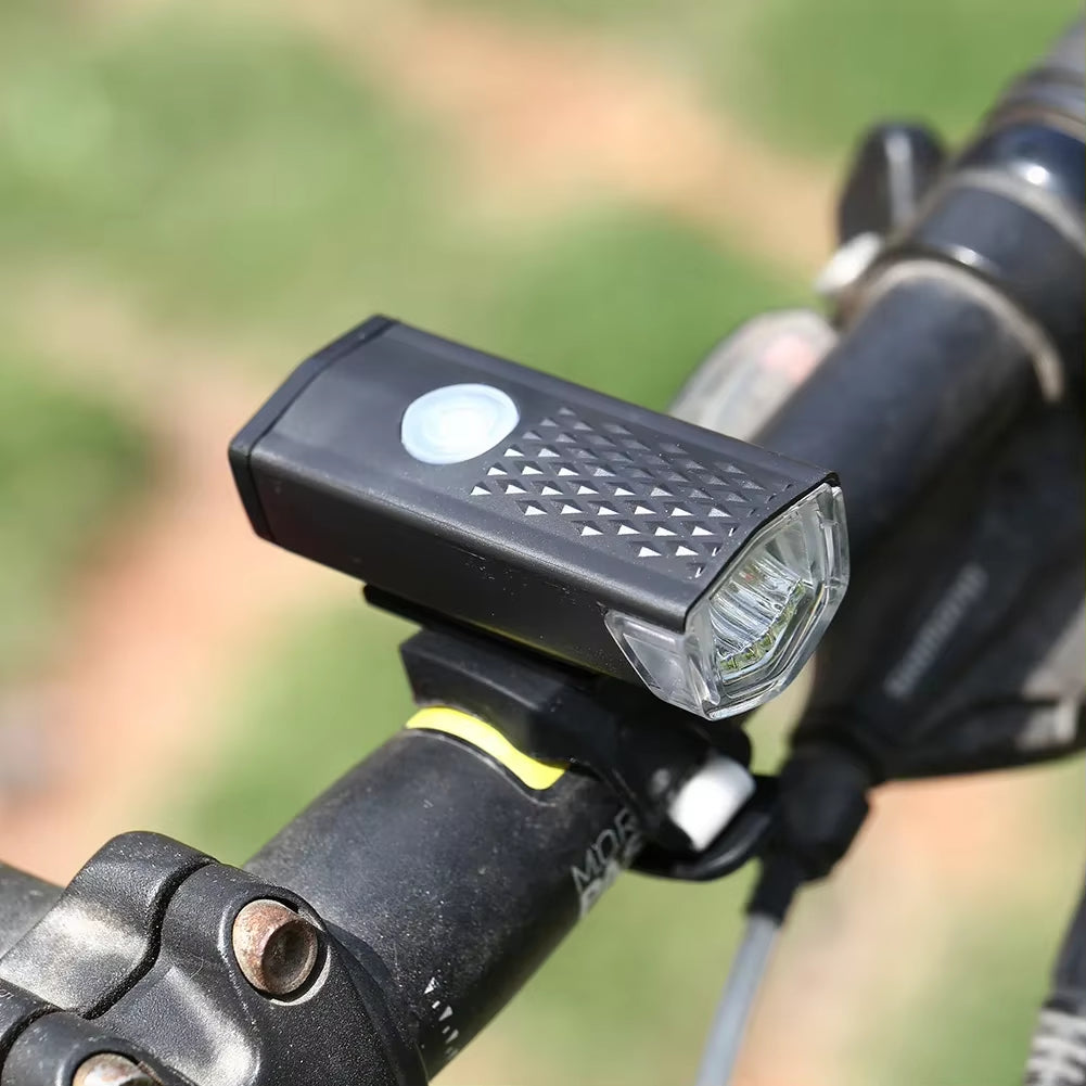 USB Rechargeable Bike Light Set, Front & Rear LED for Night Riding