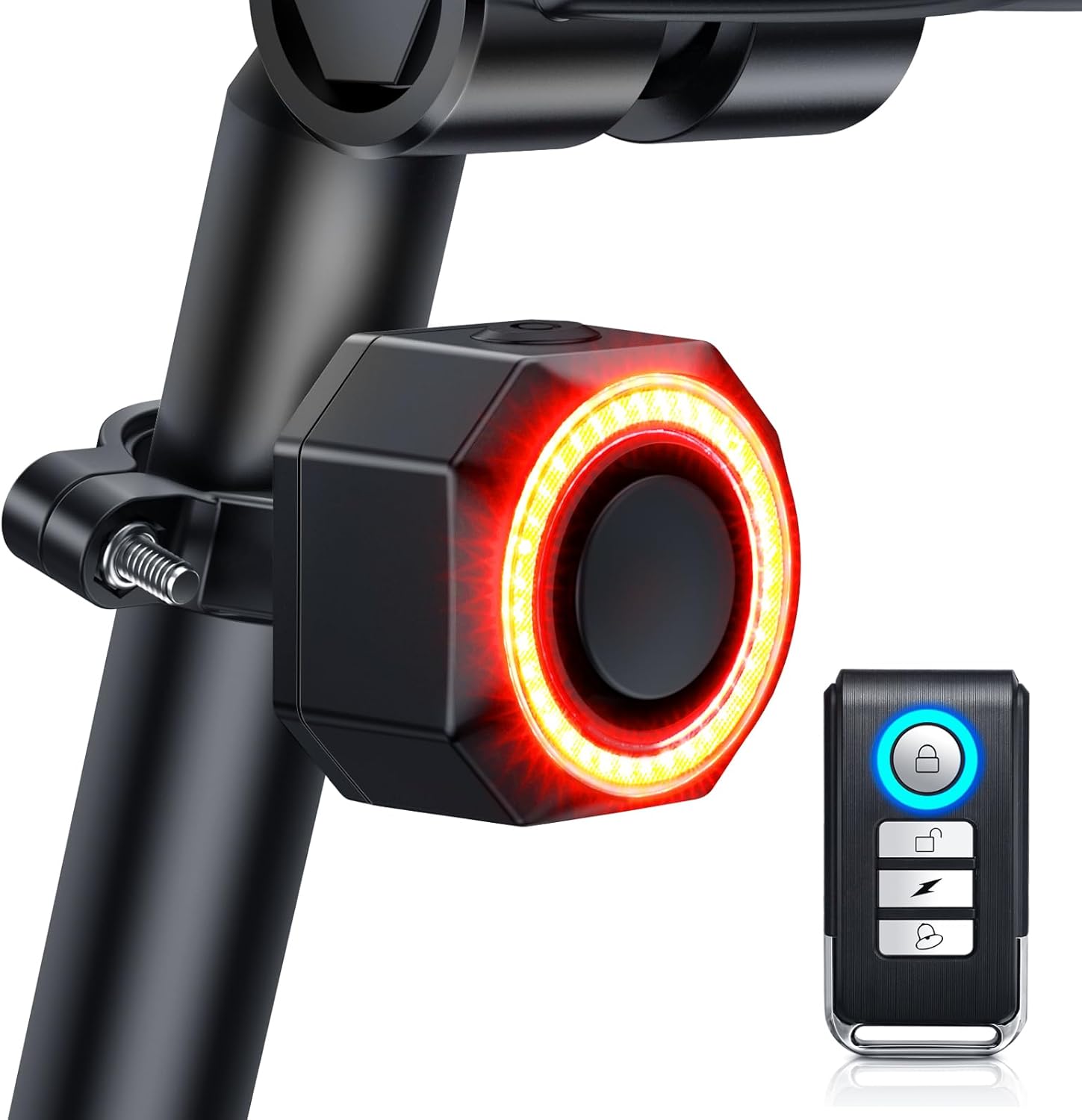 Smart Bike Tail Light with Anti-Theft Alarm, USB-C Rechargeable