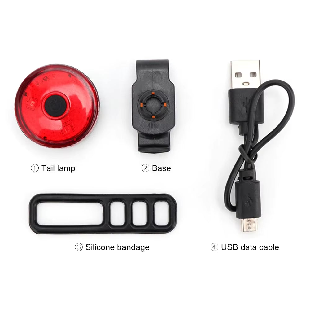 USB Rechargeable Bike Light Set, Front & Rear LED for Night Riding