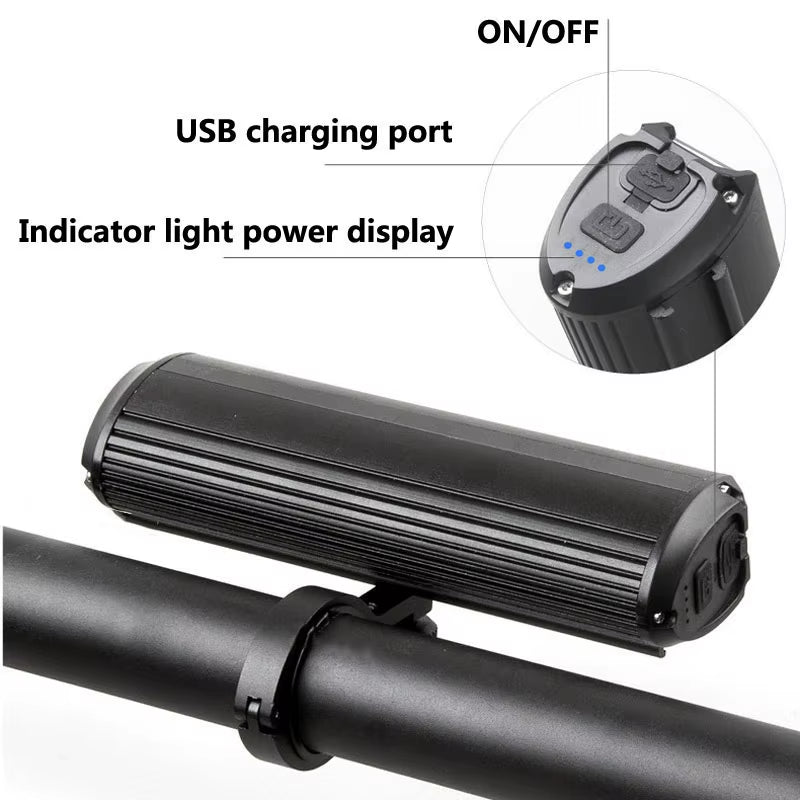 8000mAh Rechargeable Bike Front Light, 5200LM LED Headlight with Power Bank